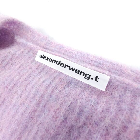 NEW Alexander Wang Twinset Halter Cardigan Pullover Lavender Frost Alpaca Knit - Picture 2 of 8